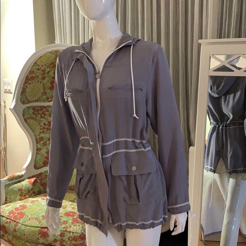 Authentic Chanel hoodie Wind jacket CC all over